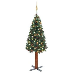 VidaXL Slim Christmas Tree With LEDs&Ball Set Green 150 Cm 34 VidaXL Slim Christmas Tree With LEDs&Ball Set Green 150 Cm -VIDAXL DECOR SHOP image 1 3077812 1