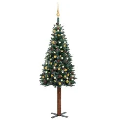 VidaXL Slim Christmas Tree With LEDs&Ball Set Green 150 Cm PVC 37 VidaXL Slim Christmas Tree With LEDs&Ball Set Green 150 Cm PVC -VIDAXL DECOR SHOP image 1 3077815 1
