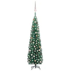 VidaXL Slim Artificial Christmas Tree With LEDs&Ball Set Green 240 Cm 32 VidaXL Slim Artificial Christmas Tree With LEDs&Ball Set Green 240 Cm -VIDAXL DECOR SHOP image 1 3077854
