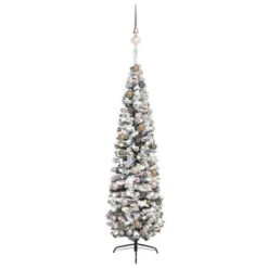 VidaXL Slim Artificial Christmas Tree With LEDs&Ball Set Green 240 Cm