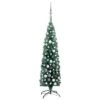 VidaXL Slim Artificial Christmas Tree With LEDs&Ball Set Green 120cm 2 VidaXL Slim Artificial Christmas Tree With LEDs&Ball Set Green 120cm -VIDAXL DECOR SHOP image 1 3077898 2