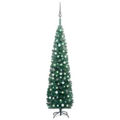 VidaXL Slim Artificial Christmas Tree With LEDs&Ball Set Green 240 Cm 40 VidaXL Slim Artificial Christmas Tree With LEDs&Ball Set Green 240 Cm -VIDAXL DECOR SHOP image 1 3077902 2