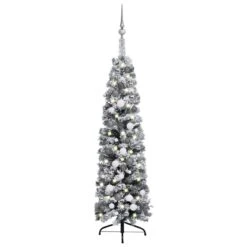 VidaXL Slim Christmas Tree With LEDs&Ball Set Green 120 Cm PVC -VIDAXL DECOR SHOP image 1 3077903 2
