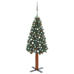 VidaXL Slim Christmas Tree With LEDs&Ball Set Green 150 Cm PVC 40 VidaXL Slim Christmas Tree With LEDs&Ball Set Green 150 Cm PVC -VIDAXL DECOR SHOP image 1 3077908 2
