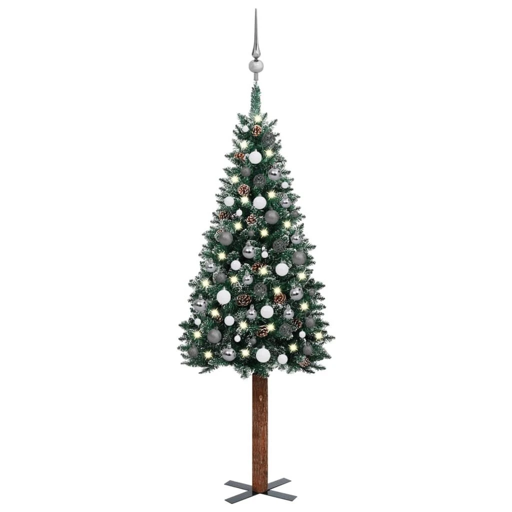 VidaXL Slim Christmas Tree With LEDs&Ball Set Green 150 Cm PVC 22 VidaXL Slim Christmas Tree With LEDs&Ball Set Green 150 Cm PVC - Image 20