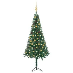 VidaXL Corner Artificial Christmas Tree LEDs&Ball Set White 180 Cm PVC -VIDAXL DECOR SHOP image 1 3077944 1