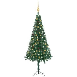 VidaXL Corner Artificial Christmas Tree LEDs&Ball Set White 240 Cm PVC -VIDAXL DECOR SHOP image 1 3077946