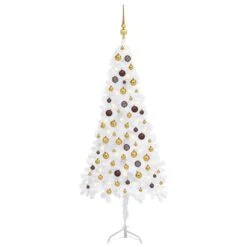 VidaXL Corner Artificial Christmas Tree LEDs&Ball Set White 150 Cm PVC -VIDAXL DECOR SHOP image 1 3077948 2