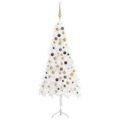 VidaXL Corner Artificial Christmas Tree LEDs&Ball Set White 180 Cm PVC -VIDAXL DECOR SHOP image 1 3077949 1