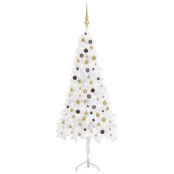 VidaXL Corner Artificial Christmas Tree LEDs&Ball Set White 210 Cm PVC -VIDAXL DECOR SHOP image 1 3077950 1