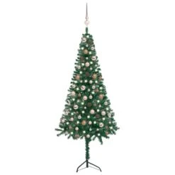VidaXL Corner Artificial Christmas Tree LEDs&Ball Set White 150 Cm PVC -VIDAXL DECOR SHOP image 1 3077953 1