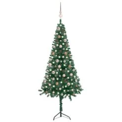 VidaXL Corner Artificial Christmas Tree LEDs&Ball Set White 180 Cm PVC -VIDAXL DECOR SHOP image 1 3077954 1