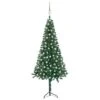 VidaXL Corner Artificial Christmas Tree LEDs&Ball Set Green 240 Cm PVC -VIDAXL DECOR SHOP image 1 3077956 1