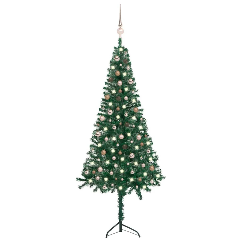 VidaXL Corner Artificial Christmas Tree LEDs&Ball Set Green 240 Cm PVC 18 VidaXL Corner Artificial Christmas Tree LEDs&Ball Set Green 240 Cm PVC - Image 16
