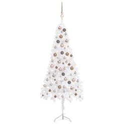 VidaXL Corner Artificial Christmas Tree LEDs&Ball Set White 150 Cm PVC -VIDAXL DECOR SHOP image 1 3077958 1