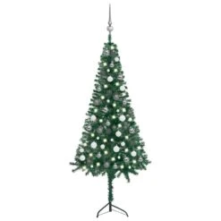 VidaXL Corner Artificial Christmas Tree LEDs&Ball Set White 150 Cm PVC -VIDAXL DECOR SHOP image 1 3077963 1