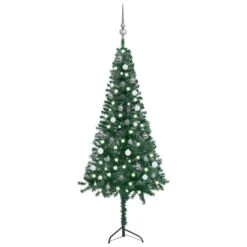 VidaXL Corner Artificial Christmas Tree LEDs&Ball Set White 180 Cm PVC -VIDAXL DECOR SHOP image 1 3077964 1