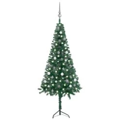 VidaXL Corner Artificial Christmas Tree LEDs&Ball Set White 180 Cm PVC -VIDAXL DECOR SHOP image 1 3077964