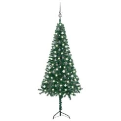 VidaXL Corner Artificial Christmas Tree LEDs&Ball Set White 240 Cm PVC -VIDAXL DECOR SHOP image 1 3077966