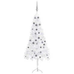 VidaXL Corner Artificial Christmas Tree LEDs&Ball Set White 180 Cm PVC -VIDAXL DECOR SHOP image 1 3077969