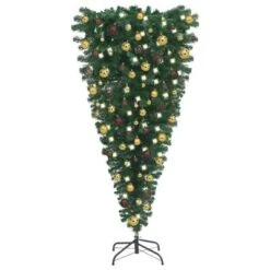 VidaXL Upside-down Artificial Christmas Tree With LEDs&Ball Set 210 Cm