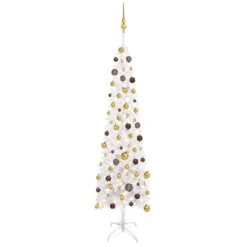VidaXL Slim Christmas Tree With LEDs&Ball Set Blue 210 Cm -VIDAXL DECOR SHOP image 1 3078022