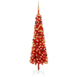 VidaXL Slim Christmas Tree With LEDs&Ball Set Blue 210 Cm -VIDAXL DECOR SHOP image 1 3078042
