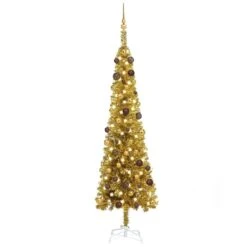 VidaXL Slim Christmas Tree With LEDs&Ball Set Blue 210 Cm -VIDAXL DECOR SHOP image 1 3078047