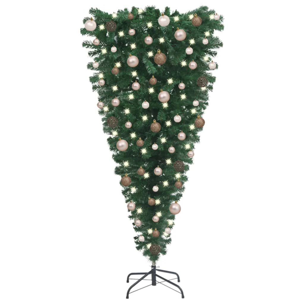 VidaXL Upside-down Artificial Christmas Tree With LEDs&Ball Set 150 Cm 17 VidaXL Upside-down Artificial Christmas Tree With LEDs&Ball Set 150 Cm - Image 15