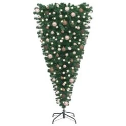 VidaXL Upside-down Artificial Christmas Tree With LEDs&Ball Set 210 Cm