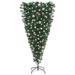 VidaXL Upside-down Artificial Christmas Tree With LEDs&Ball Set 240 Cm