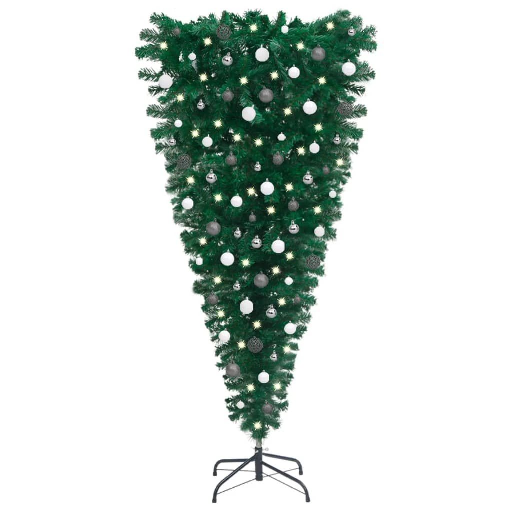 VidaXL Upside-down Artificial Christmas Tree With LEDs&Ball Set 150 Cm 18 VidaXL Upside-down Artificial Christmas Tree With LEDs&Ball Set 150 Cm - Image 16