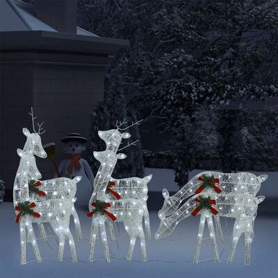 VidaXL Christmas Reindeers 6 Pcs White Cold White Mesh 4 VidaXL Christmas Reindeers 6 Pcs White Cold White Mesh - Image 2