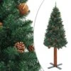 VidaXL Slim Christmas Tree With Real Wood And Cones Green 180 Cm PVC -VIDAXL DECOR SHOP image 1 320958