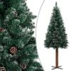 VidaXL Slim Christmas Tree With Real Wood And White Snow Green 150 Cm -VIDAXL DECOR SHOP image 1 320960