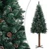 VidaXL Slim Christmas Tree With Real Wood And White Snow Green 210 Cm