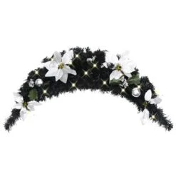 VidaXL Christmas Arch With LED Lights Black 90 Cm PVC
