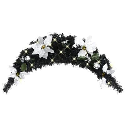 VidaXL Christmas Arch With LED Lights Black 90 Cm PVC 3 VidaXL Christmas Arch With LED Lights Black 90 Cm PVC