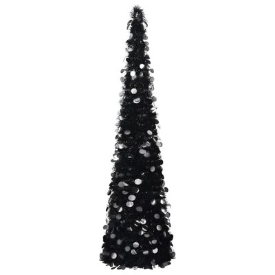 VidaXL Pop-up Artificial Christmas Tree Black 150 Cm PET 3 VidaXL Pop-up Artificial Christmas Tree Black 150 Cm PET