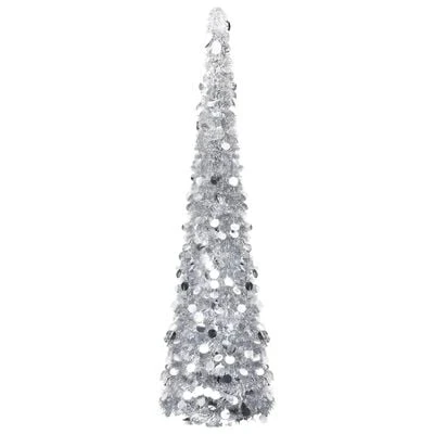 VidaXL Pop-up Artificial Christmas Tree Silver 150 Cm PET 3 VidaXL Pop-up Artificial Christmas Tree Silver 150 Cm PET