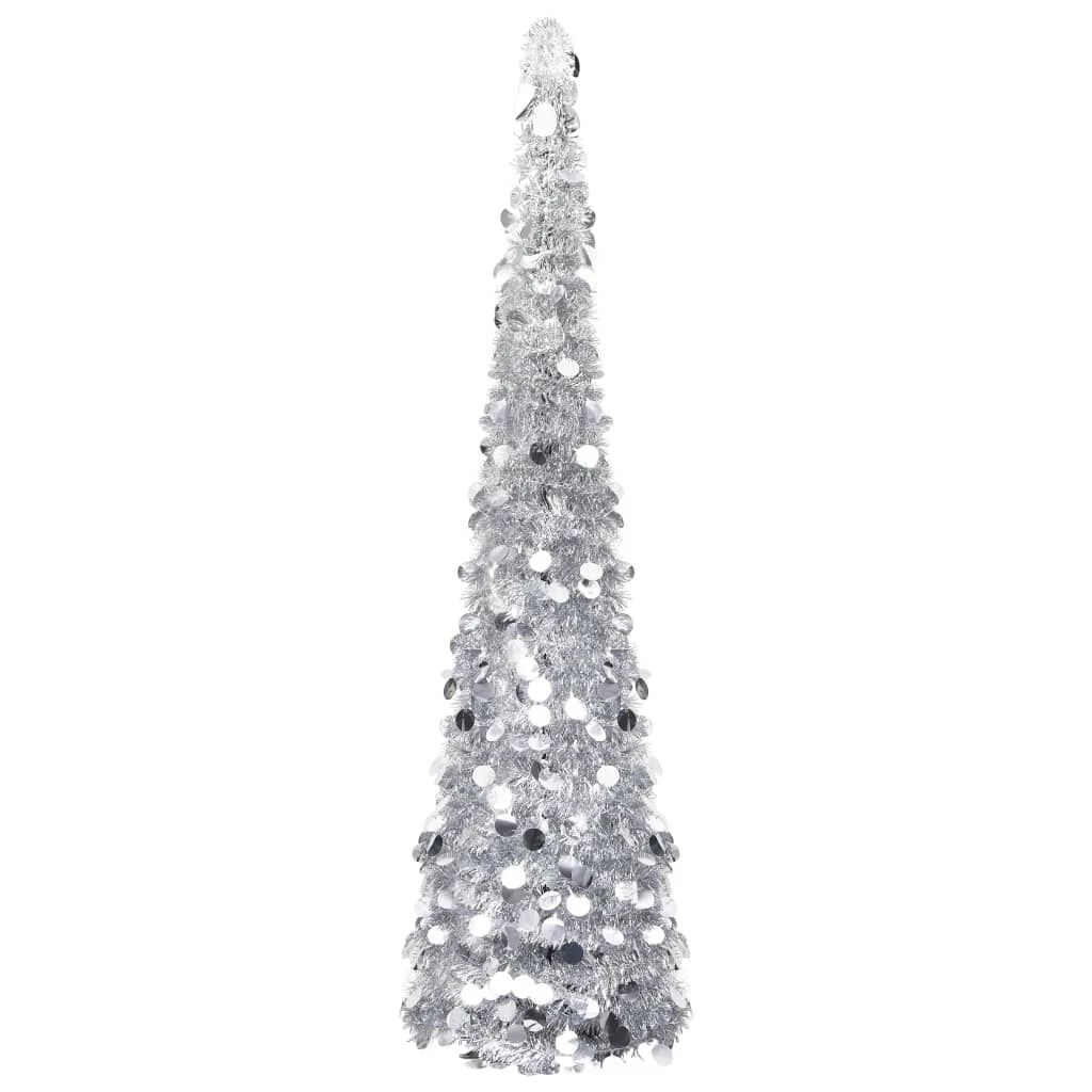 VidaXL Pop-up Artificial Christmas Tree Silver 150 Cm PET 11 VidaXL Pop-up Artificial Christmas Tree Silver 150 Cm PET - Image 9