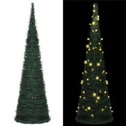 VidaXL Pop-up String Artificial Christmas Tree With LED Green 150 Cm