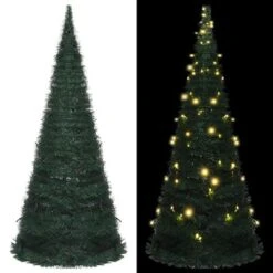 VidaXL Pop-up String Artificial Christmas Tree With LED Green 210 Cm