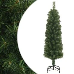 VidaXL Slim Artificial Christmas Tree With Stand Green 120 Cm PVC