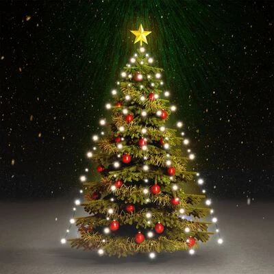VidaXL Christmas Tree Net Lights With 180 LEDs Cold White 180 Cm 4 VidaXL Christmas Tree Net Lights With 180 LEDs Cold White 180 Cm - Image 2