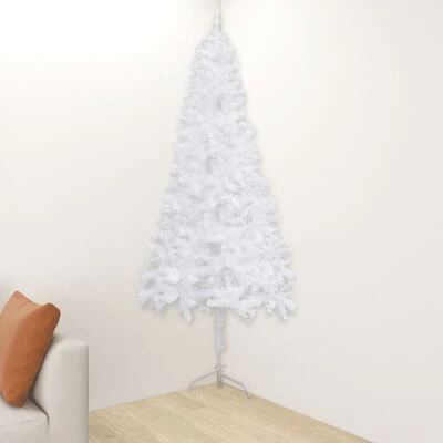 VidaXL Corner Artificial Christmas Tree White 150 Cm PVC 4 VidaXL Corner Artificial Christmas Tree White 150 Cm PVC - Image 2