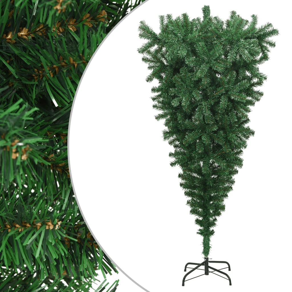 VidaXL Upside-down Artificial Christmas Tree With Stand Green 210 Cm 8 VidaXL Upside-down Artificial Christmas Tree With Stand Green 210 Cm - Image 6