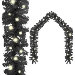 VidaXL Christmas Garland With LED Lights 5 M Black