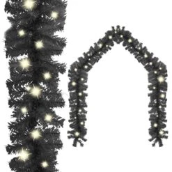 VidaXL Christmas Garland With LED Lights 5 M Black -VIDAXL DECOR SHOP image 1 329189 5
