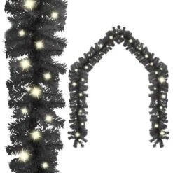VidaXL Christmas Garland With LED Lights 10 M Black